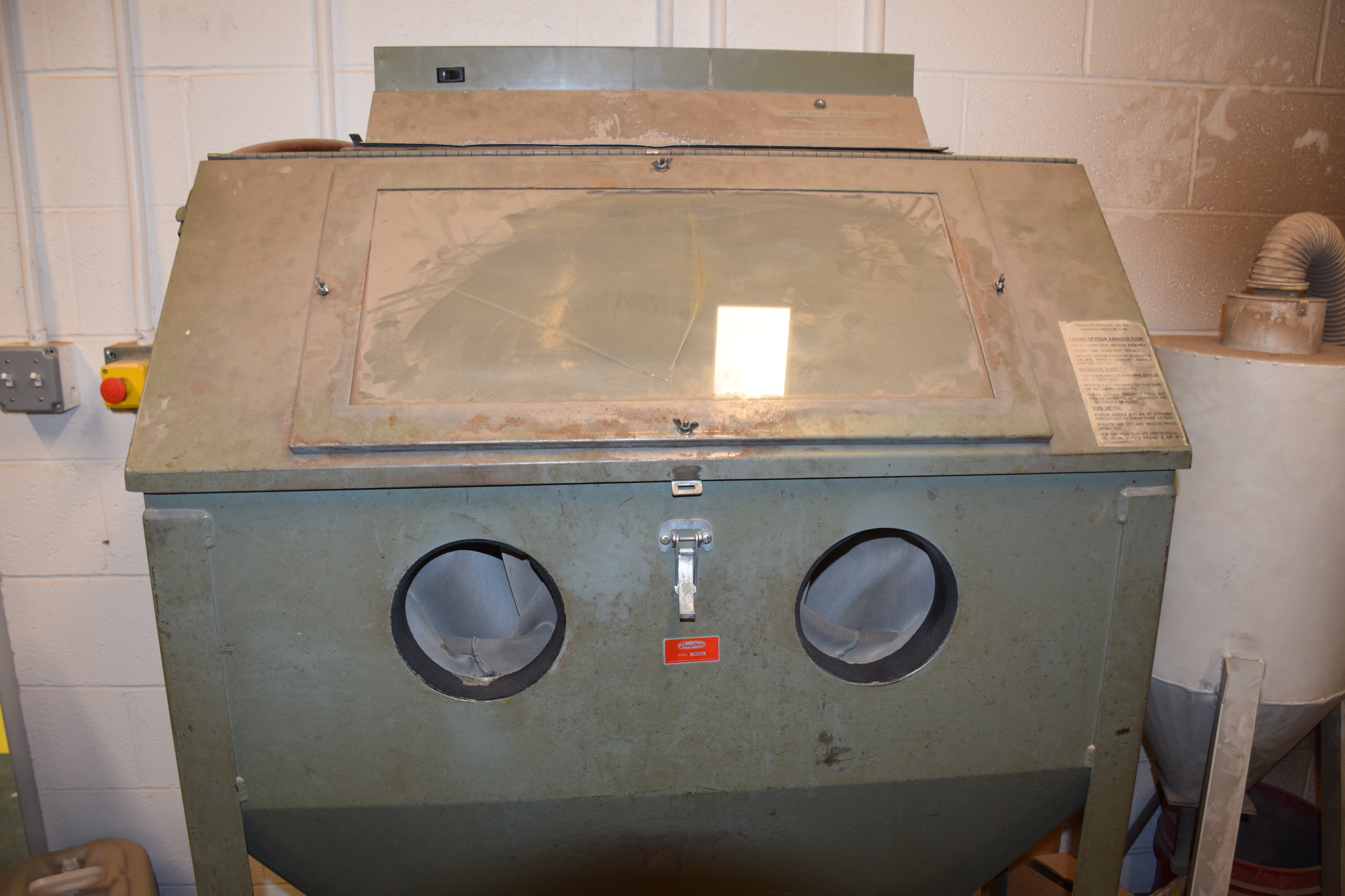 Front View of Abrasive Blast Cabinet