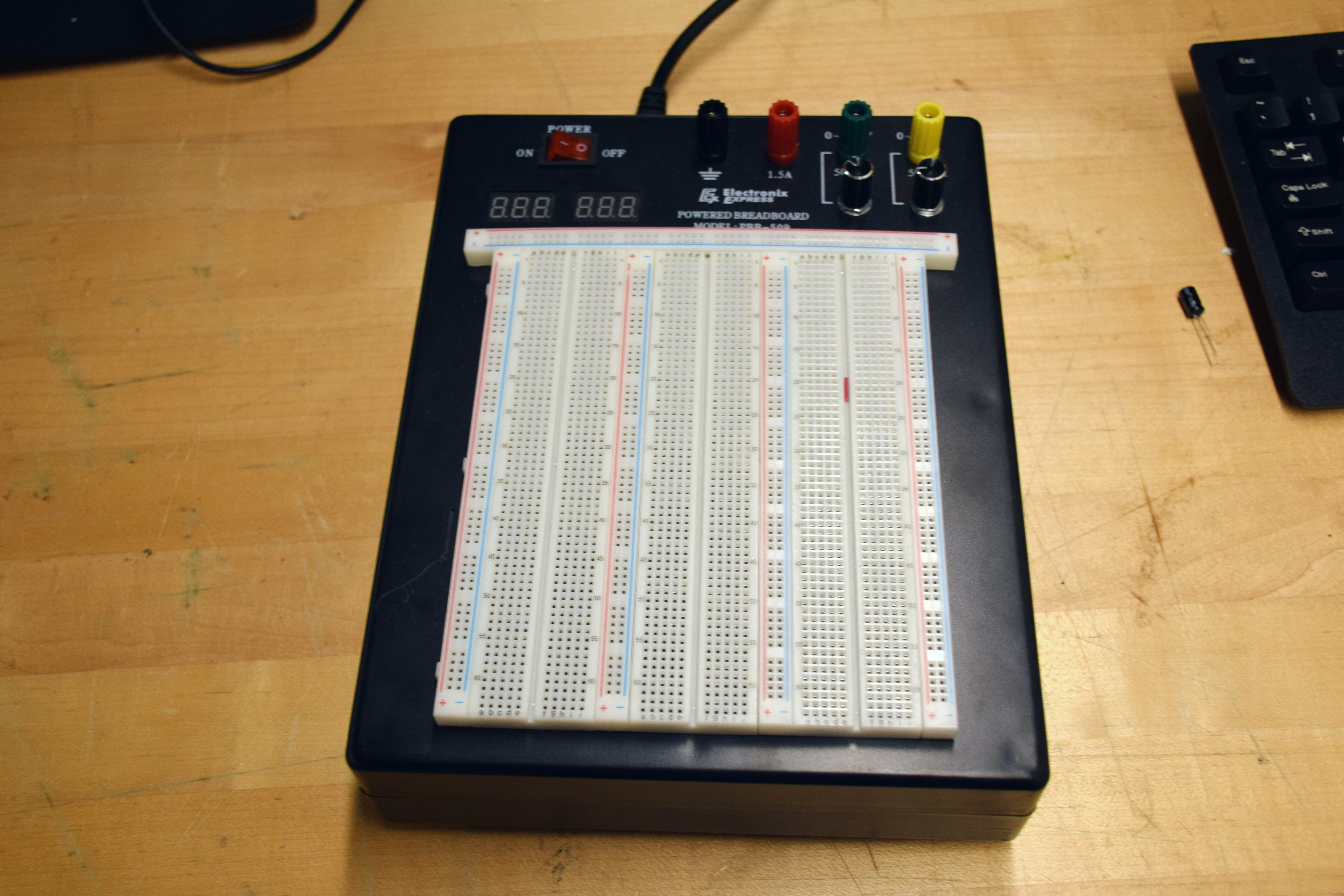 Powered Breadboard on a Table