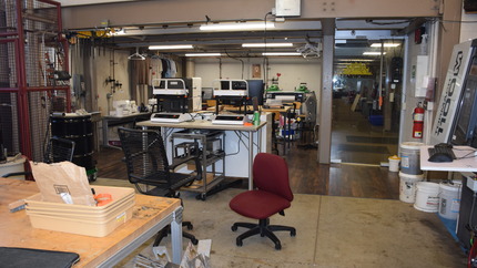 Makerspace machines and door
